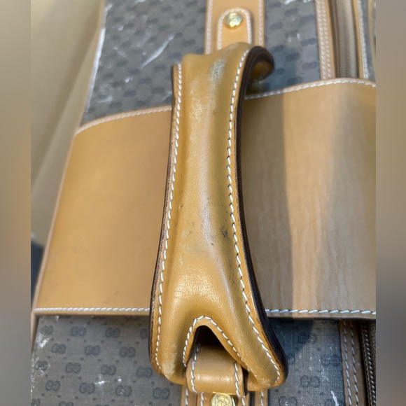 Vintage Gucci Boston Sherry Line GG Travel  Leather  suitcase - Picture 7 of 16
